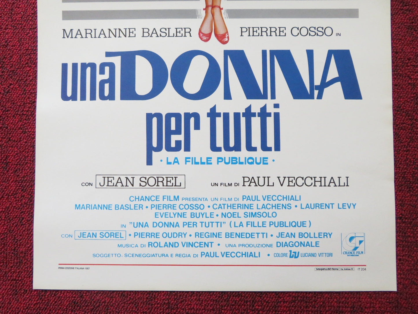 UNA DONNA PER TUTTI ITALIAN LOCANDINA POSTER MARIANNE BASLER JEAN SOREL 1986 Rendezvous Cinema Movie posters