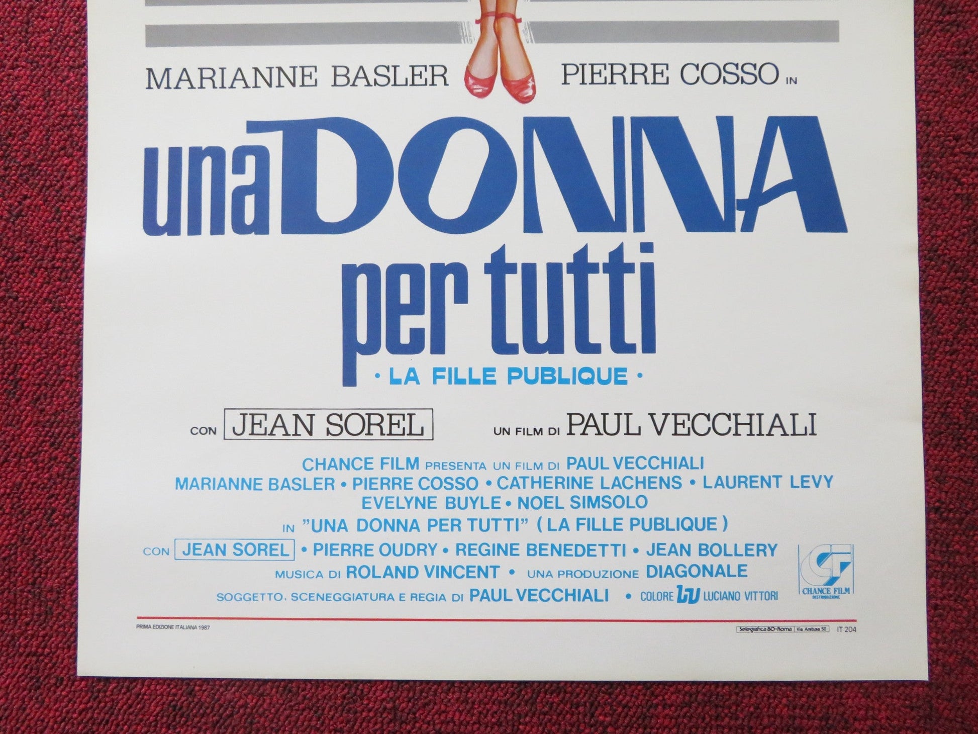 UNA DONNA PER TUTTI ITALIAN LOCANDINA POSTER MARIANNE BASLER JEAN SOREL 1986 Rendezvous Cinema Movie posters
