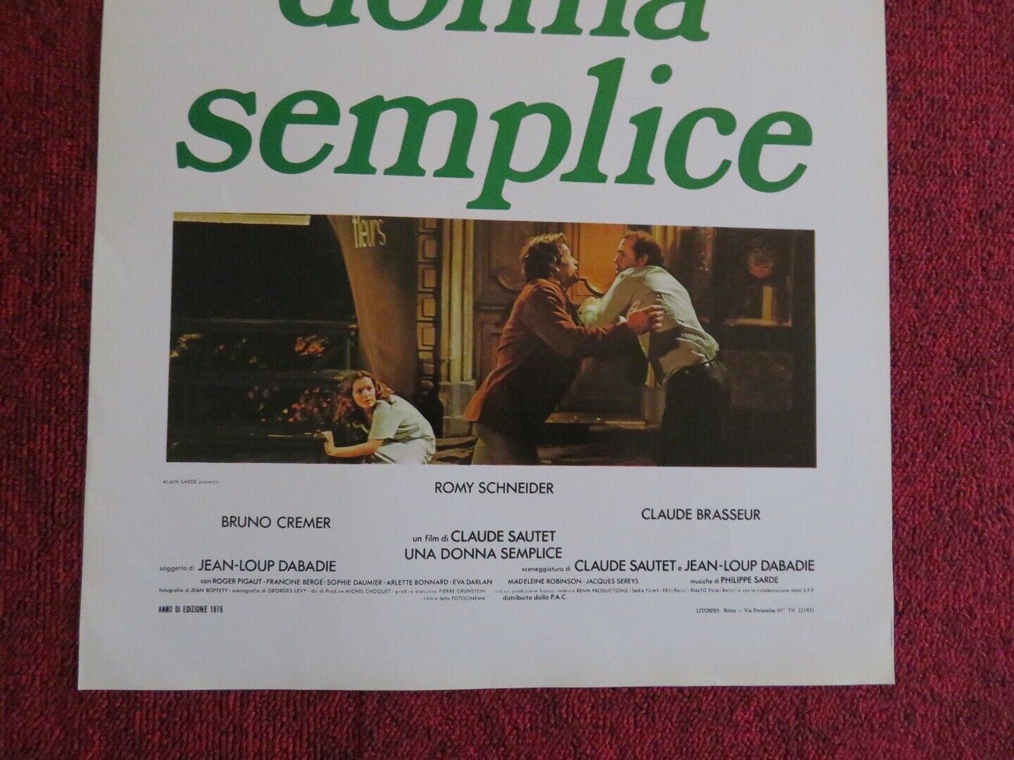 UNA DONNA SEMPLICE / A Simple Story ITALIAN LOCANDINA (27.5"x13") POSTER 1978 Movie posters
