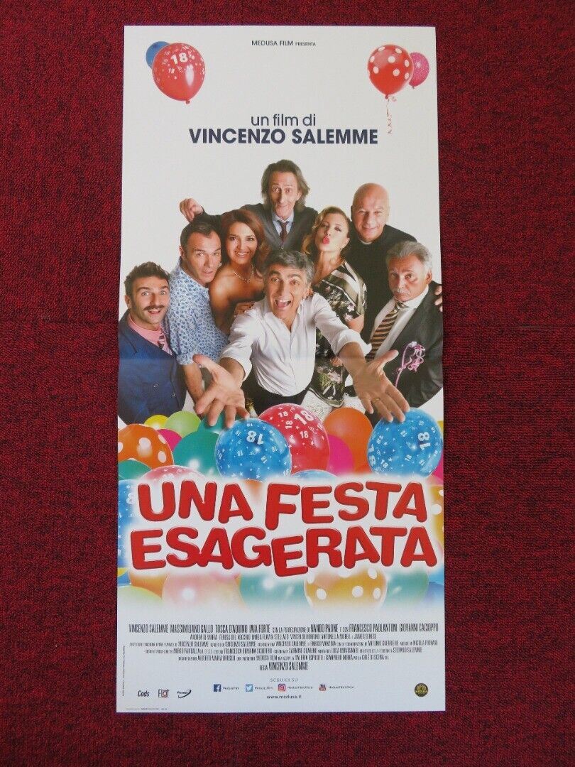 UNA FESTA ESAGERATA ITALIAN LOCANDINA (26.5"x12.5") POSTER V SALEMME 2018 Rendezvous Cinema Movie posters