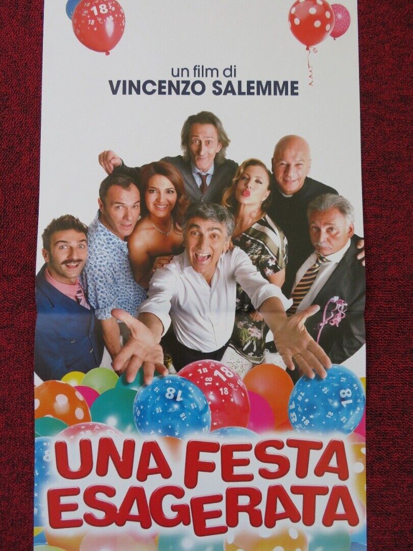 UNA FESTA ESAGERATA ITALIAN LOCANDINA (26.5"x12.5") POSTER V SALEMME 2018 Rendezvous Cinema Movie posters