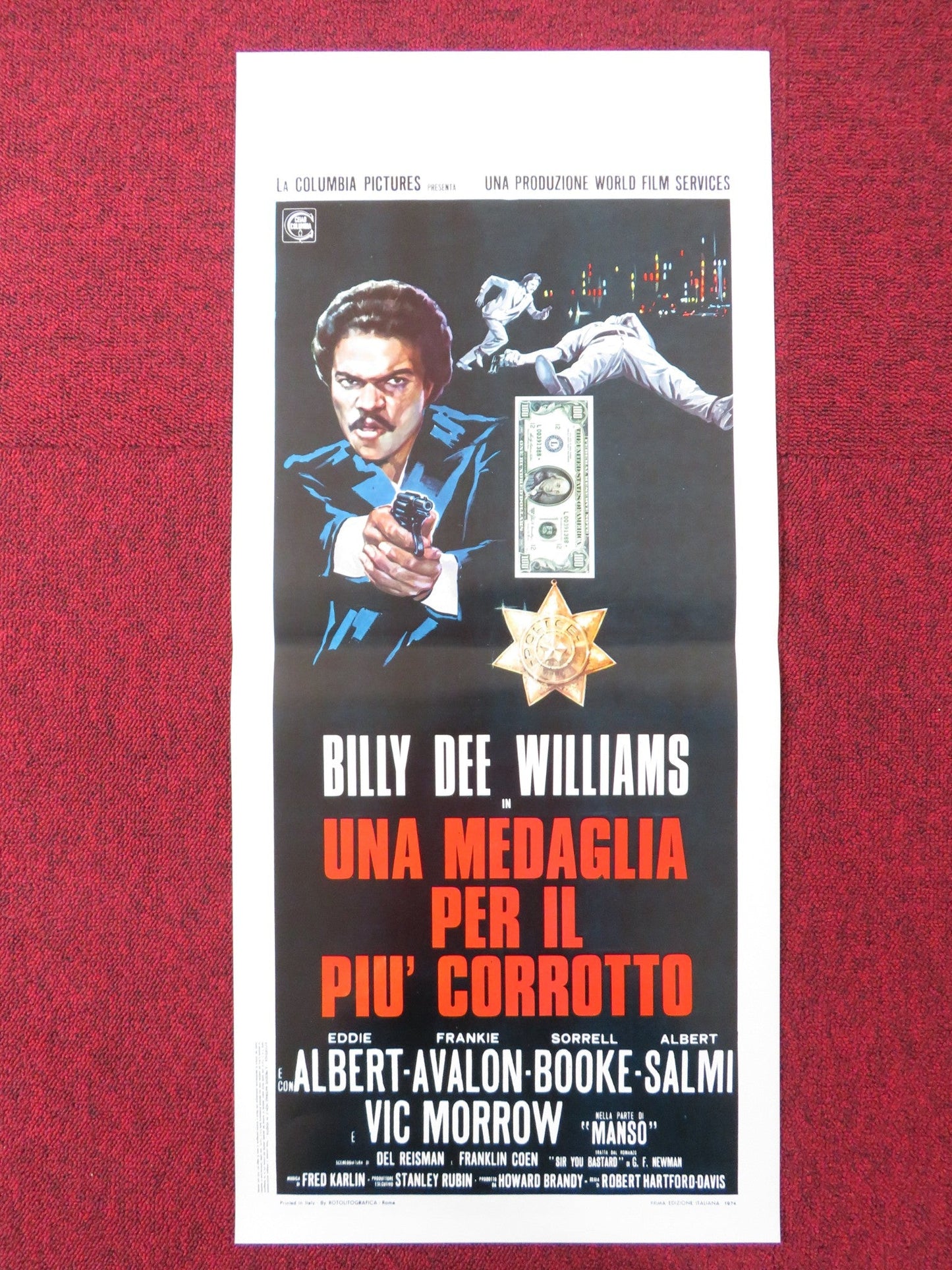 UNA MEDAGLIA PER IL PIU' CORROTTO ITALIAN LOCANDINA POSTER B. DEE WILLIAMS 1974 Rendezvous Cinema Movie posters