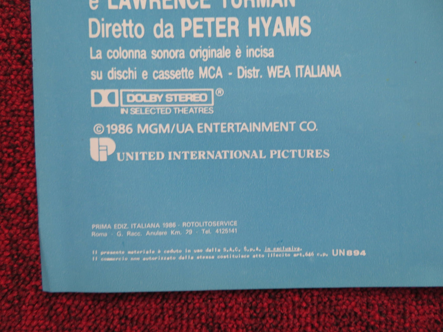 UNA PERFETTA COPPIA DI SVITATI - D ITALIAN FOTOBUSTA POSTER BILLY CRYSTAL 1986 Rendezvous Cinema Movie posters