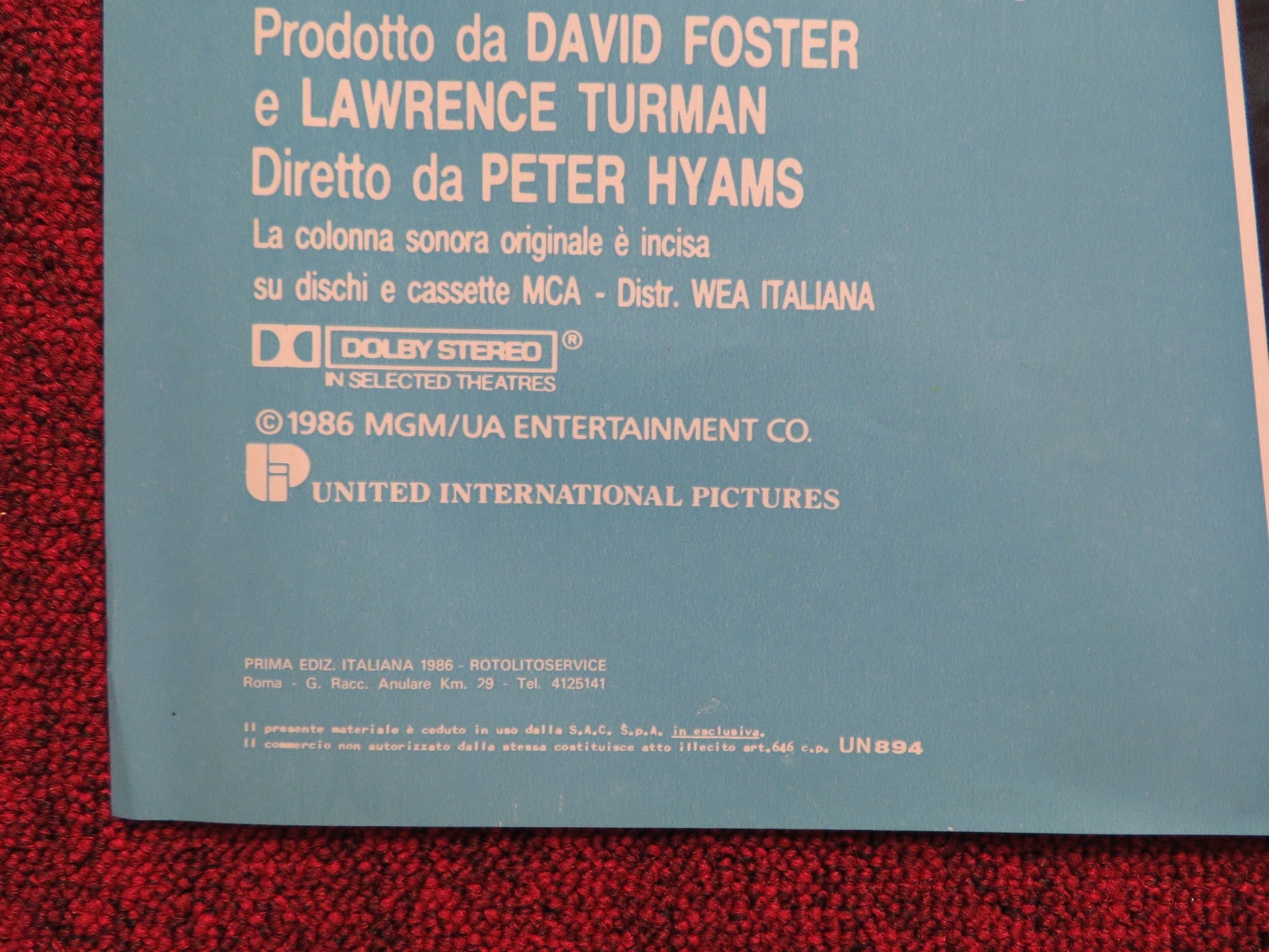 UNA PERFETTA COPPIA DI SVITATI - G ITALIAN FOTOBUSTA POSTER BILLY CRYSTAL 1986 Rendezvous Cinema Movie posters