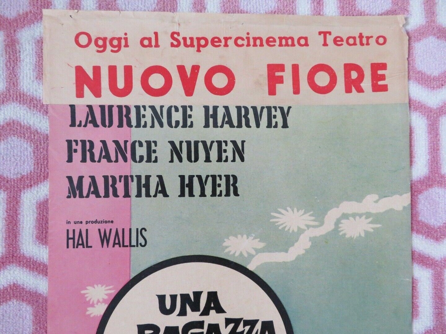 UNA RAGAZZA CHIAMATA ITALIAN LOCANDINA (27.5"x 11.5") POSTER LAURENCE HARVEY '62 Movie posters