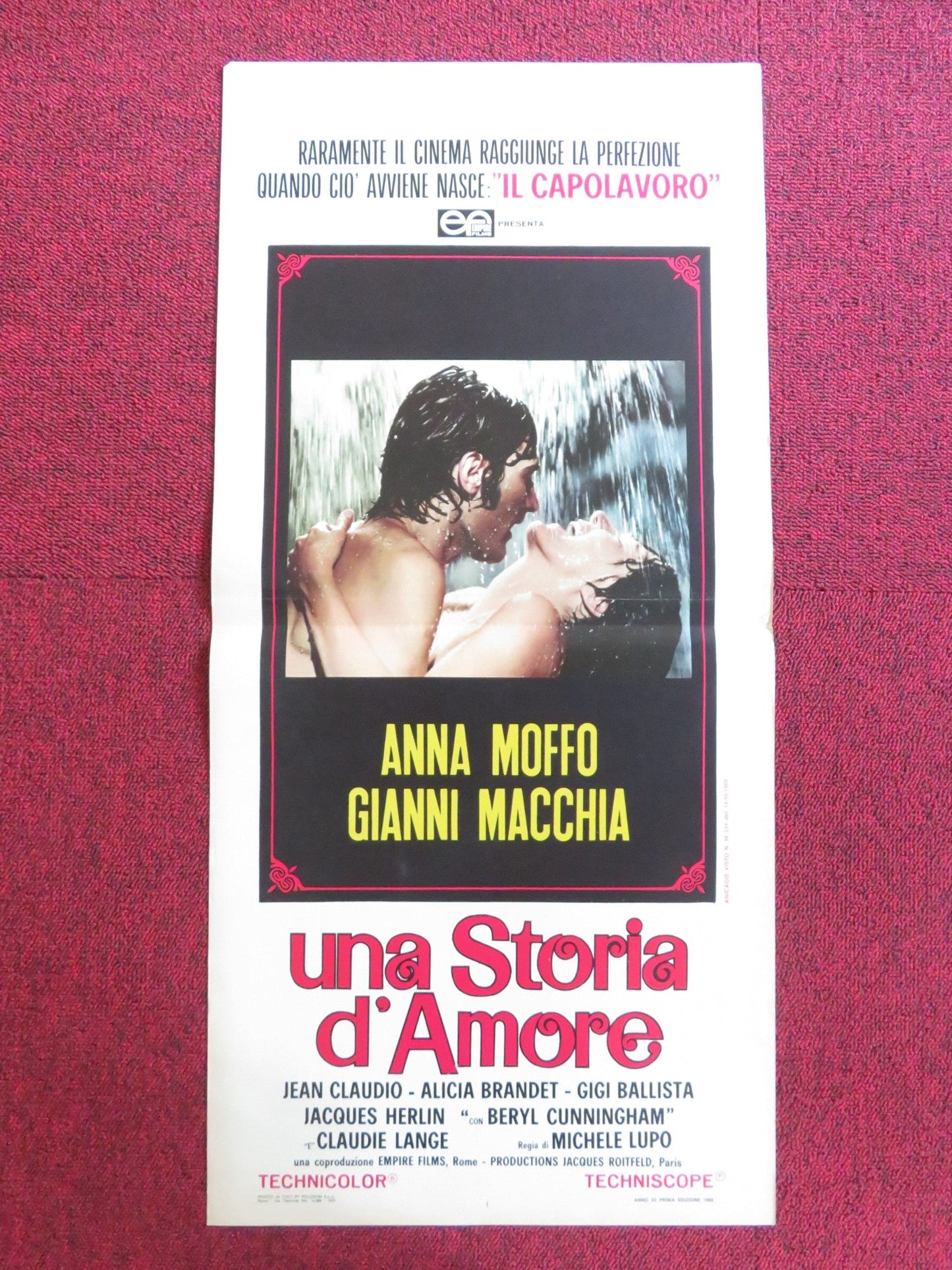 UNA STORIA D'AMORE ITALIAN LOCANDINA POSTER ANNA MOFFO GIANNI MACCHIA 1969 Rendezvous Cinema Movie posters