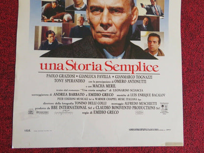 UNA STORIA SEMPLICE ITALIAN LOCANDINA (27.5"x13") POSTER ENNIO FNTASTICHINI '91 Movie posters