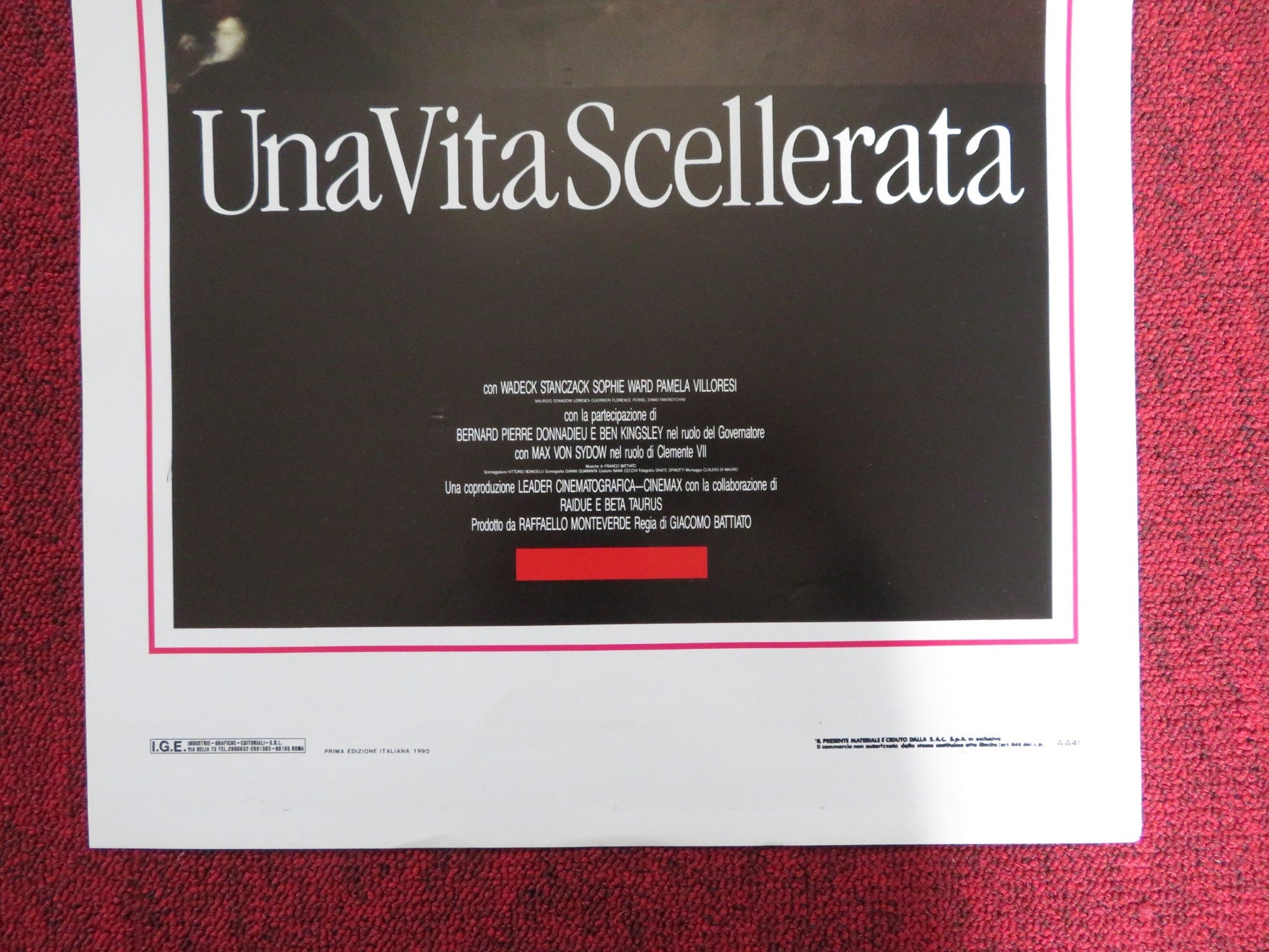 UNA VITA SCELLERATA ITALIAN LOCANDINA POSTER WADECK STANCZACK SOPHIE WARD 1990 Rendezvous Cinema Movie posters