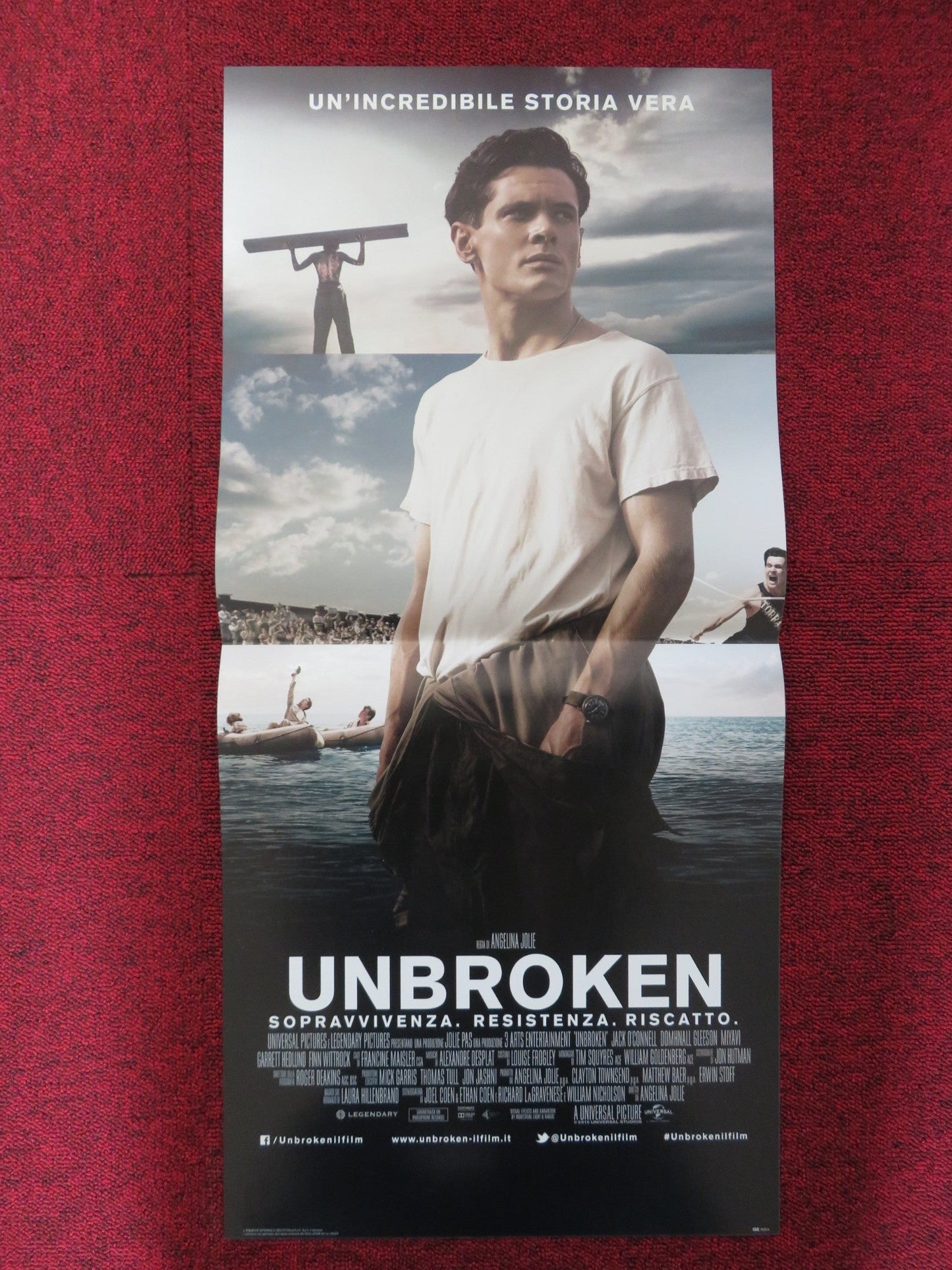 UNBROKEN ITALIAN LOCANDINA POSTER ANGELINA JOLIE JACK O'CONNELL 2014 Rendezvous Cinema Movie posters