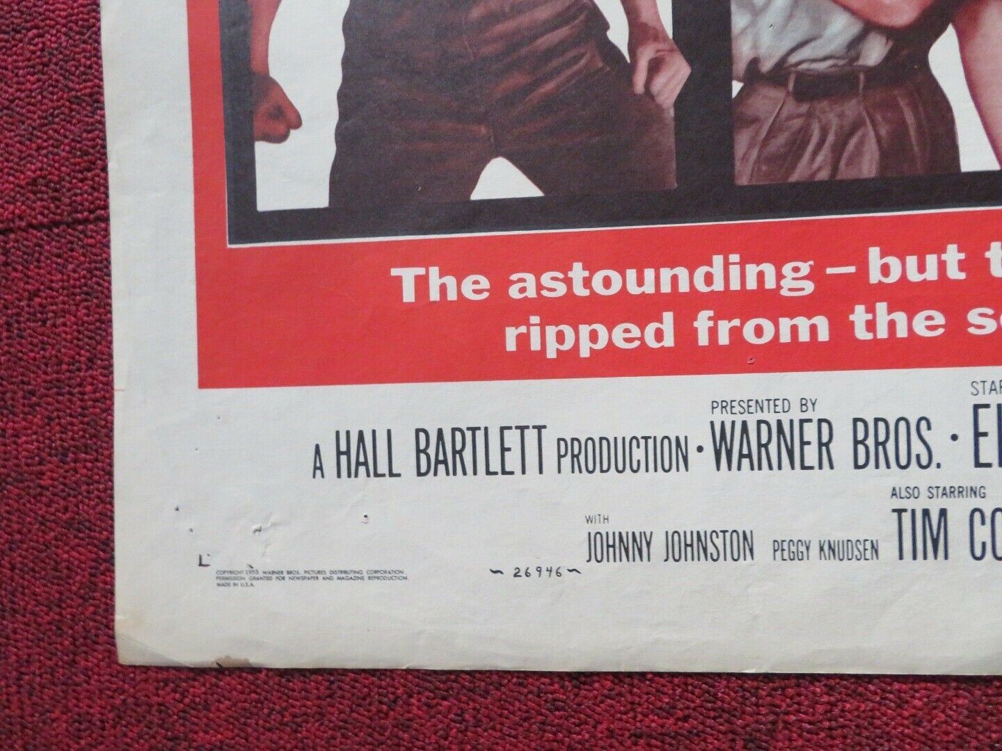 UNCHAINED FOLDED US ONE SHEET POSTER CHESTER MORRIS ELROY HIRSCH 1955 Movie posters