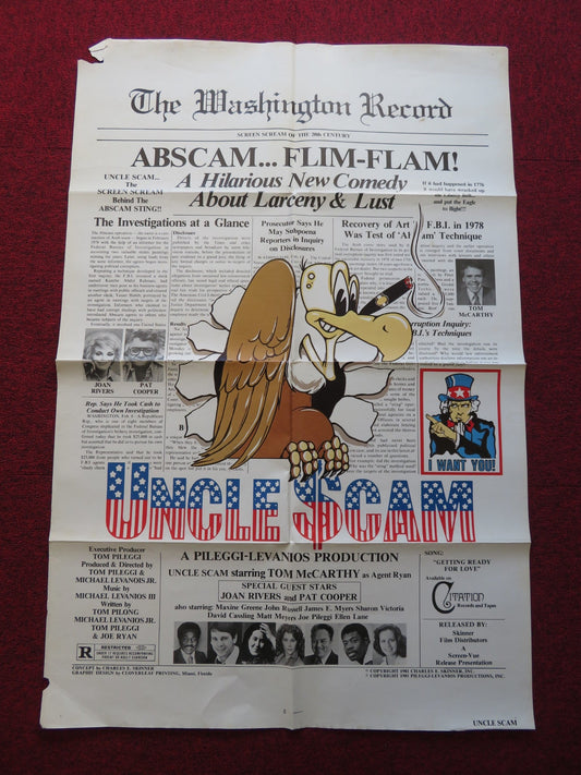 UNCLE SCAM FOLDED US ONE SHEET POSTER TOM MCCARTHY JOAN RIVERS 1981 Rendezvous Cinema Movie posters