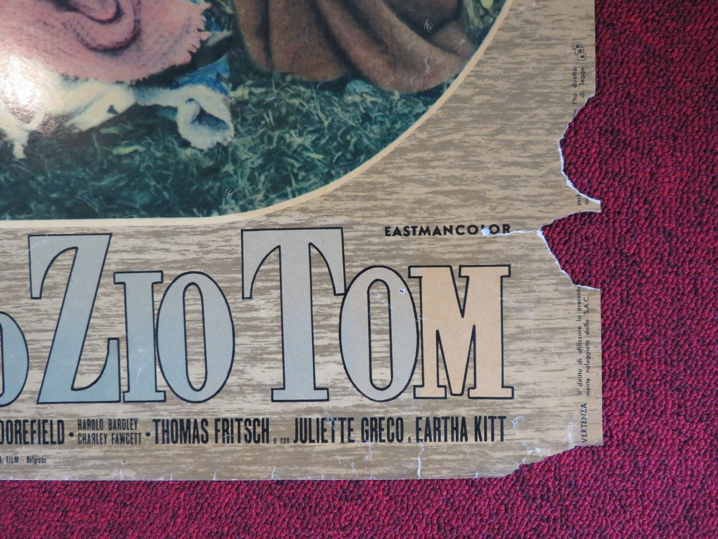 UNCLE TOM'S CABIN - B ITALIAN FOTOBUSTA POSTER JOHN KITZMILLER HERBERT LOM 1965 Rendezvous Cinema Movie posters