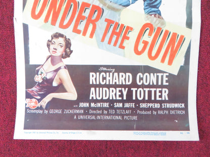UNDER THE GUN US INSERT (14"x 36") POSTER RICHARD CONTE AUDREY TOTTER 1951 Rendezvous Cinema Movie posters