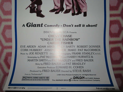 UNDER THE RAINBOW US INSERT (14"x 36") POSTER CHEVY CHASE CARRIE FISHER 1981 Rendezvous Cinema Movie posters