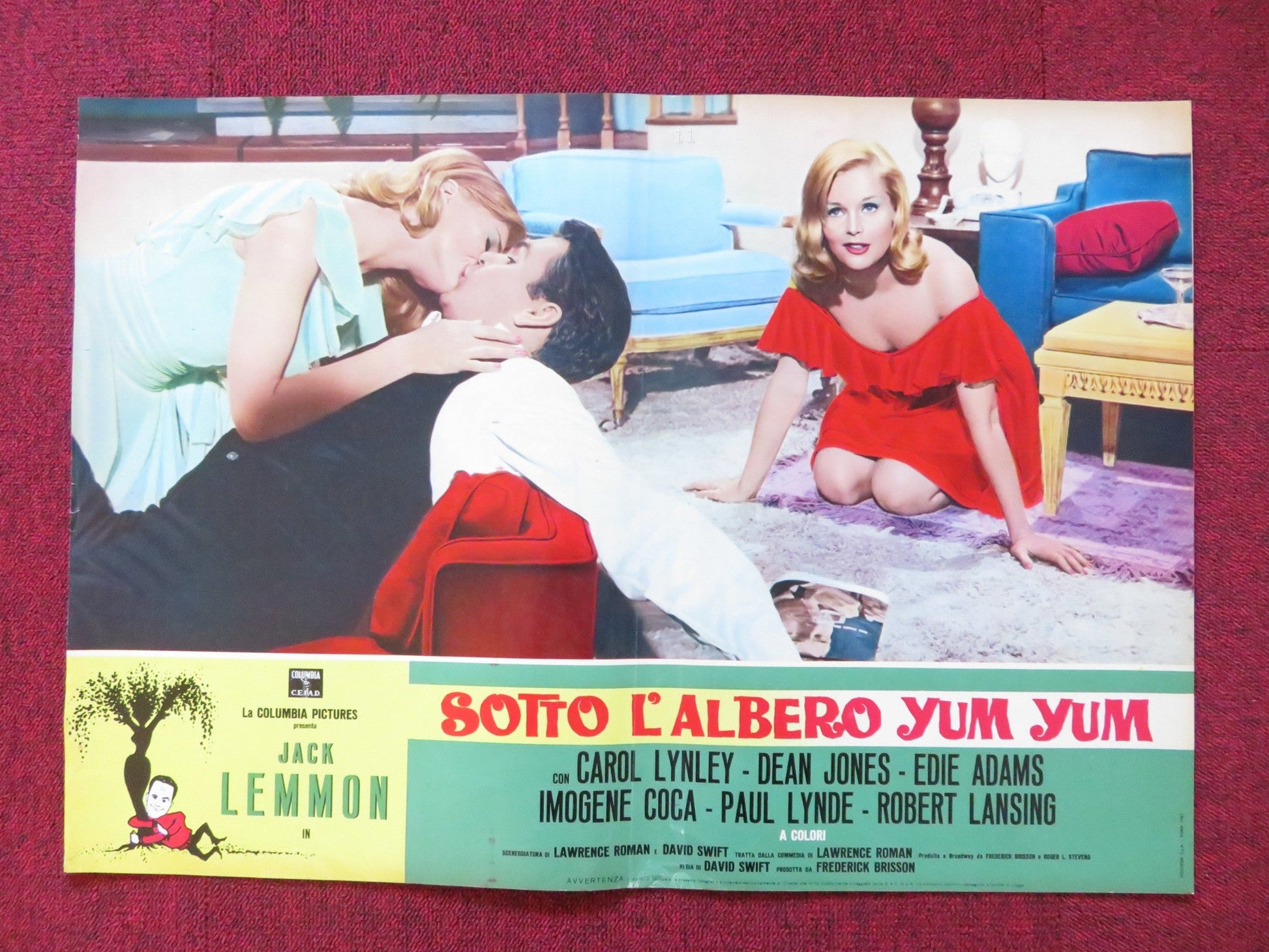 UNDER THE YUM YUM TREE - D ITALIAN FOTOBUSTA POSTER JACK LEMMON C. LYNLEY 1963 Rendezvous Cinema Movie posters
