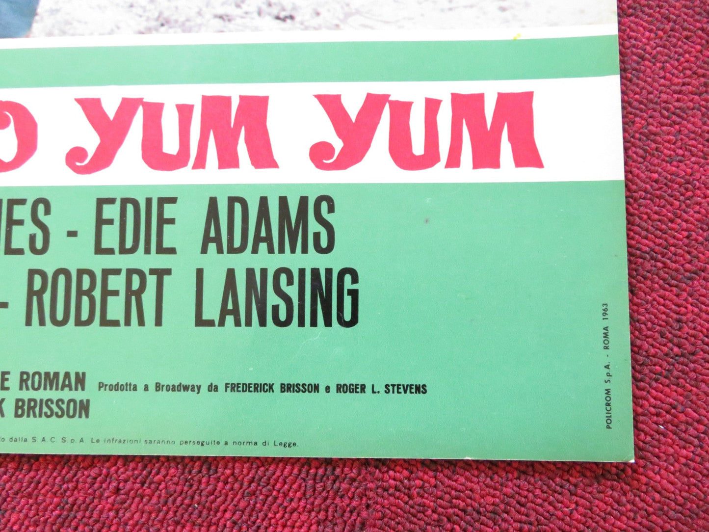 UNDER THE YUM YUM TREE - D ITALIAN FOTOBUSTA POSTER JACK LEMMON C. LYNLEY 1963 Rendezvous Cinema Movie posters