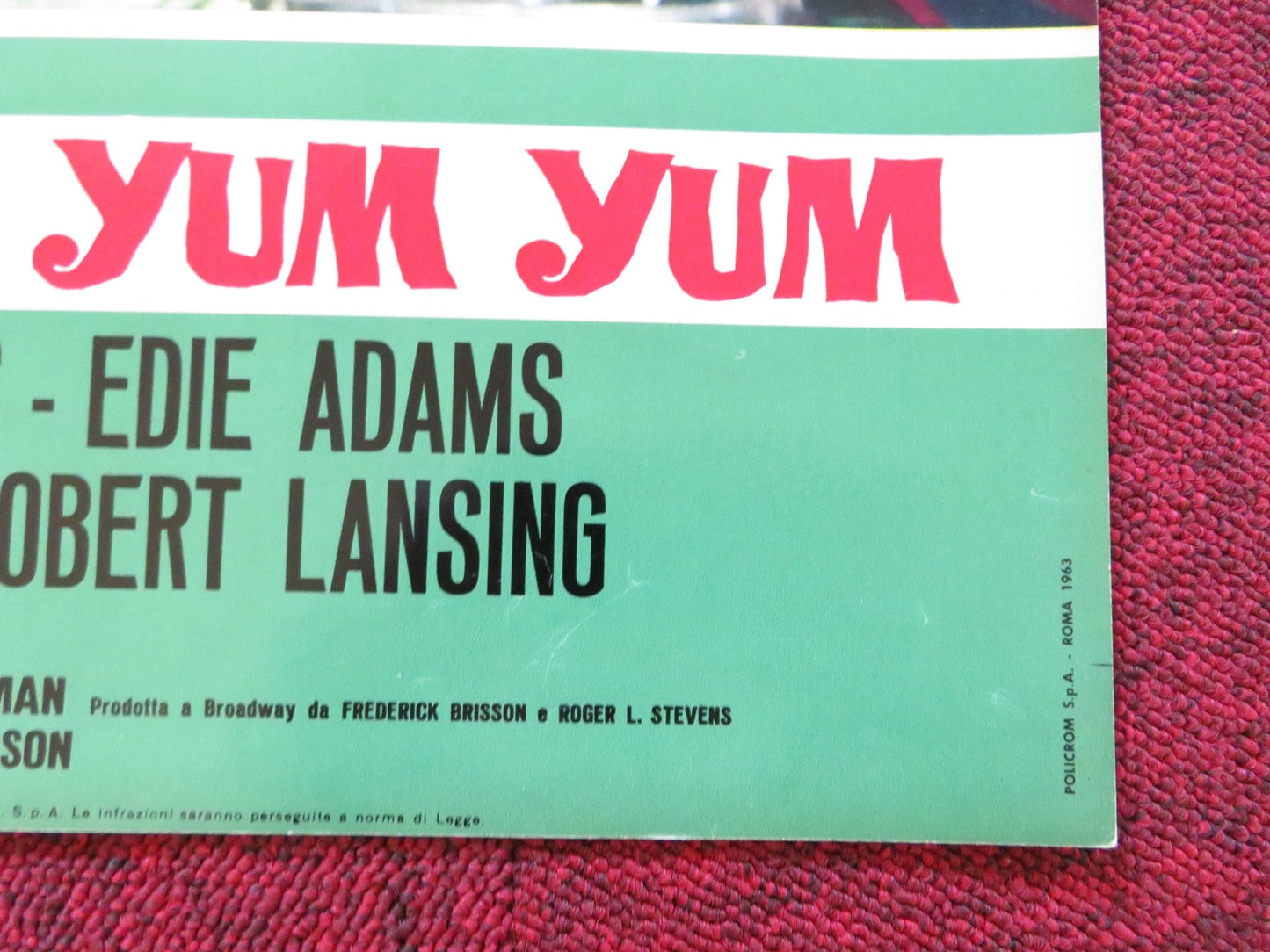 UNDER THE YUM YUM TREE - E ITALIAN FOTOBUSTA POSTER JACK LEMMON C. LYNLEY 1963 Rendezvous Cinema Movie posters