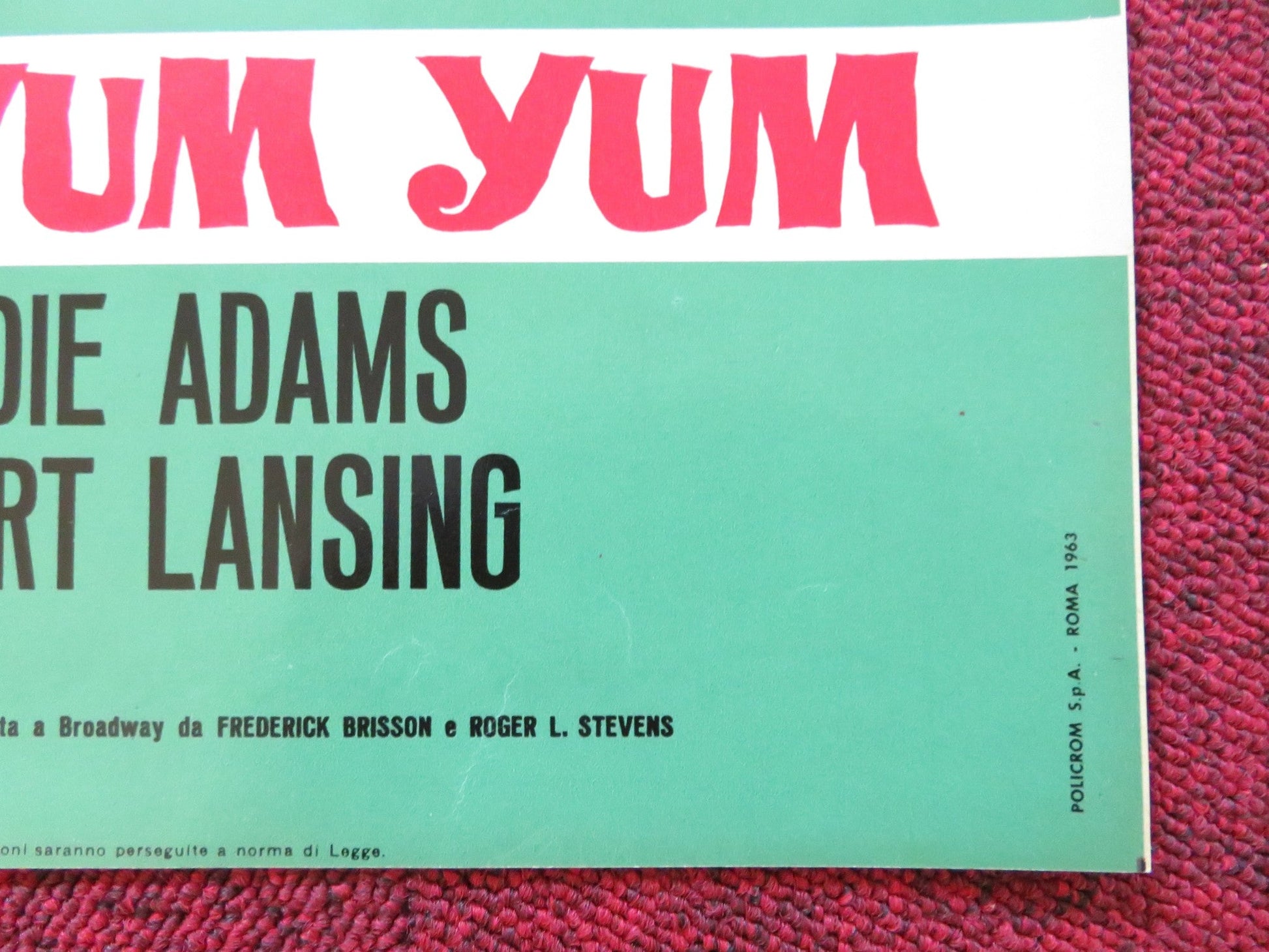 UNDER THE YUM YUM TREE - F ITALIAN FOTOBUSTA POSTER JACK LEMMON C. LYNLEY 1963 Rendezvous Cinema Movie posters