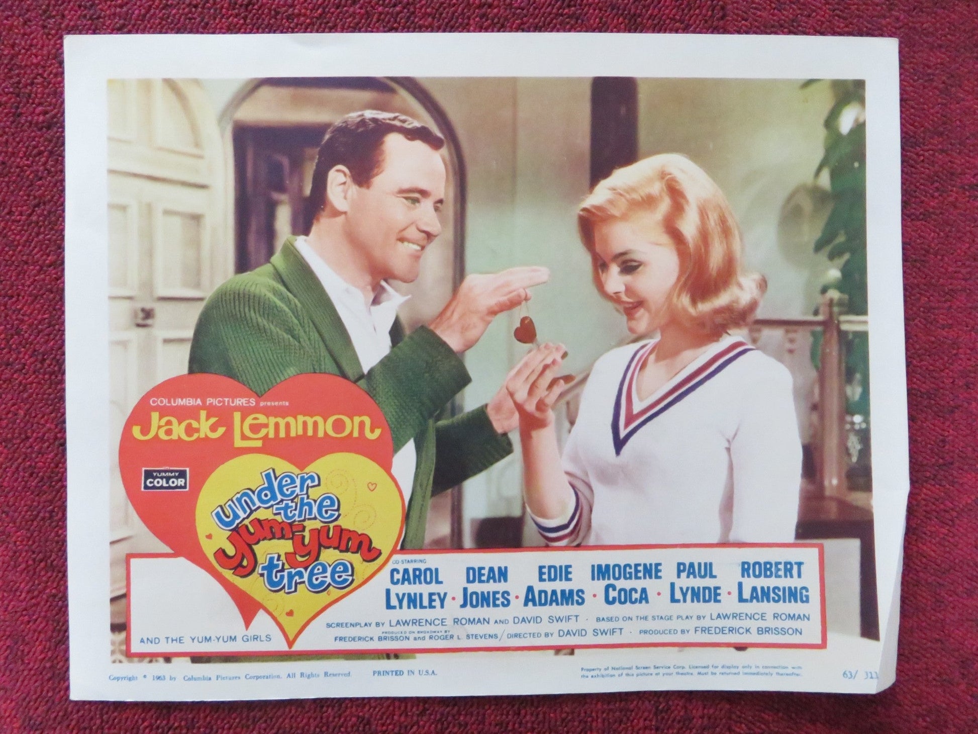 UNDER THE YUM YUM TREE US LOBBY CARD SET JACK LEMMON C. LYNLEY DEAN JONES 1963 Rendezvous Cinema Movie posters