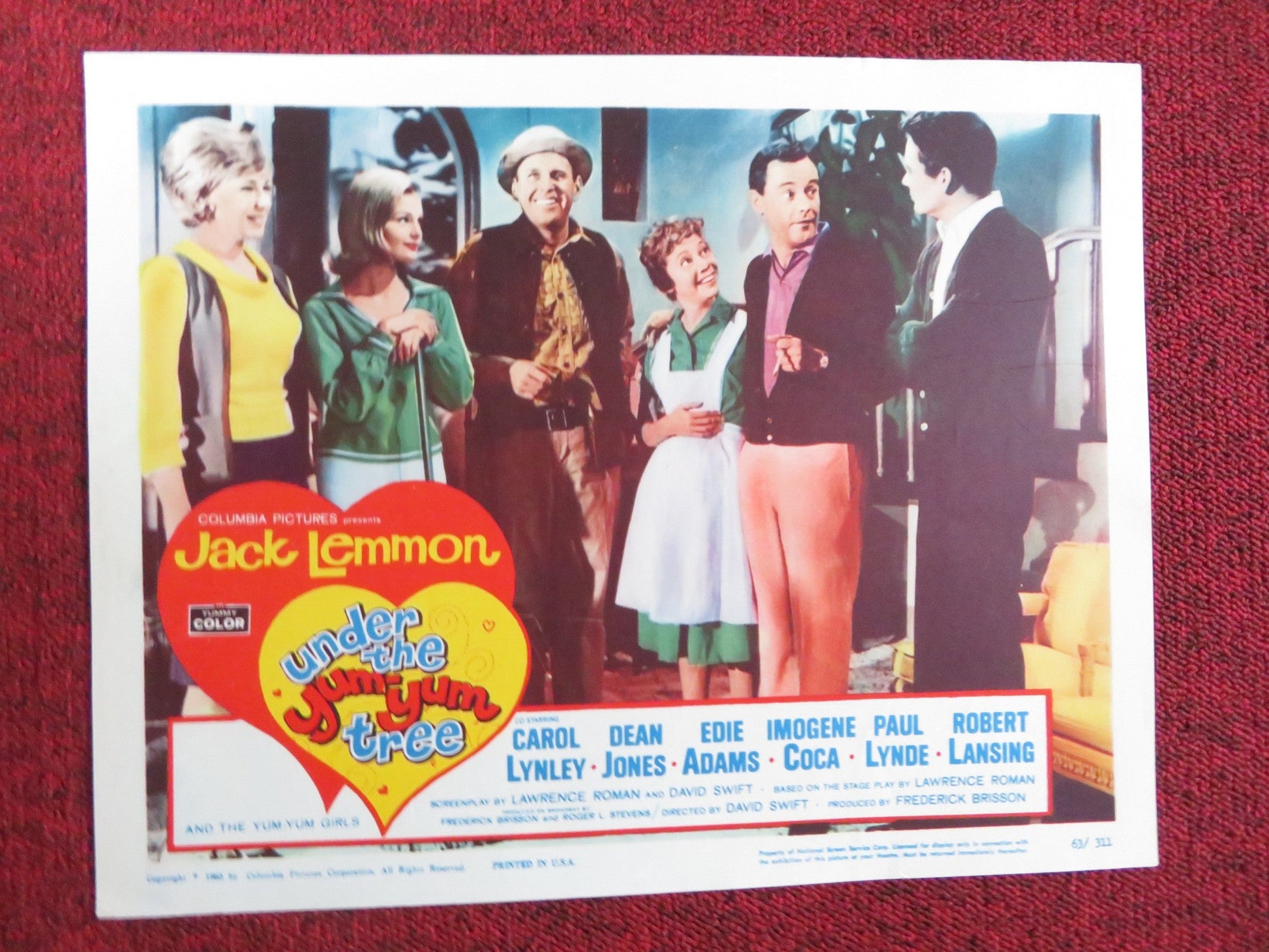 UNDER THE YUM YUM TREE US LOBBY CARD SET JACK LEMMON C. LYNLEY DEAN JONES 1963 Rendezvous Cinema Movie posters