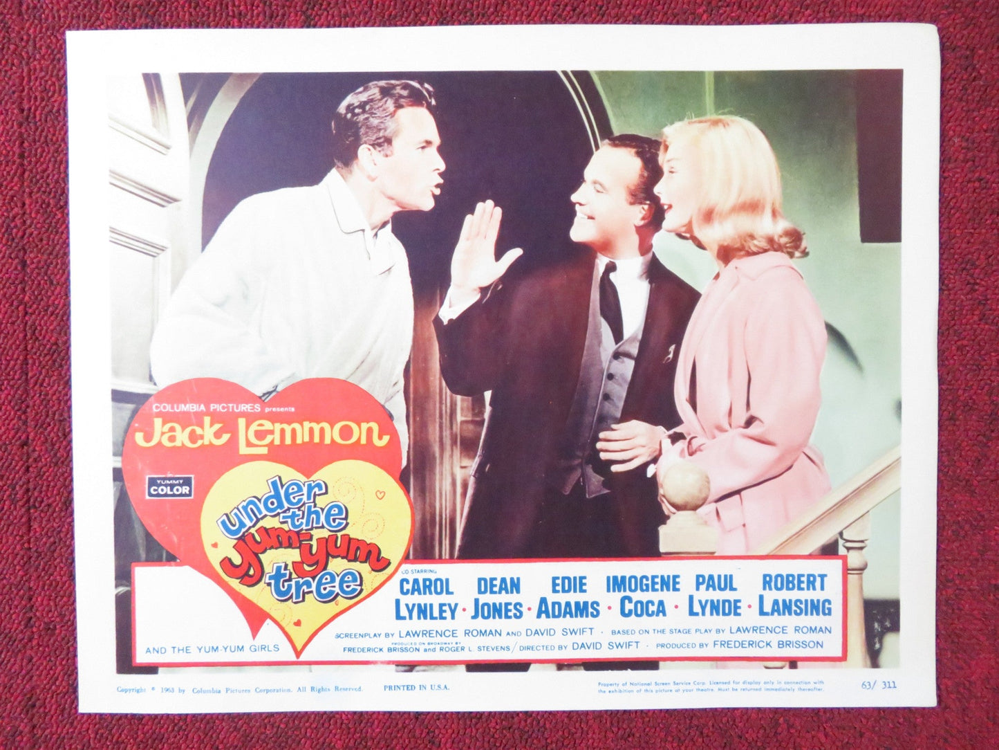 UNDER THE YUM YUM TREE US LOBBY CARD SET JACK LEMMON C. LYNLEY DEAN JONES 1963 Rendezvous Cinema Movie posters