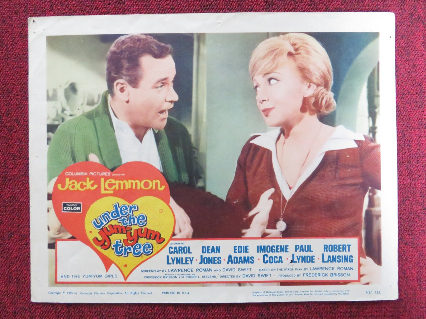 UNDER THE YUM YUM TREE US LOBBY CARD SET JACK LEMMON C. LYNLEY DEAN JONES 1963 Rendezvous Cinema Movie posters