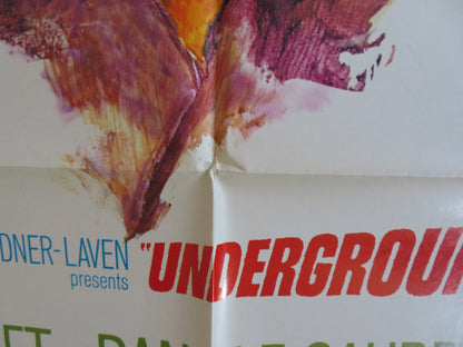 UNDERGROUND FOLDED US ONE SHEET POSTER ROBERT GOULET DANIELE GAUBERT 1970 Rendezvous Cinema Movie posters