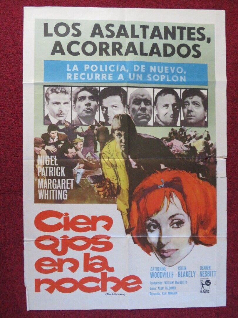 UNDERWORLD INFORMERS ARGENTINA ONE SHEET POSTER NIGEL PATRICK MARGARET WHITING Movie posters
