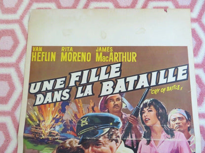 UNE FILLE DANS LA BATAILLE / CRY OF BATTLE BELGIUM (21"x 14") POSTER HEFLIN 1963 Movie posters