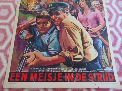 UNE FILLE DANS LA BATAILLE / CRY OF BATTLE BELGIUM (21"x 14") POSTER HEFLIN 1963 Movie posters