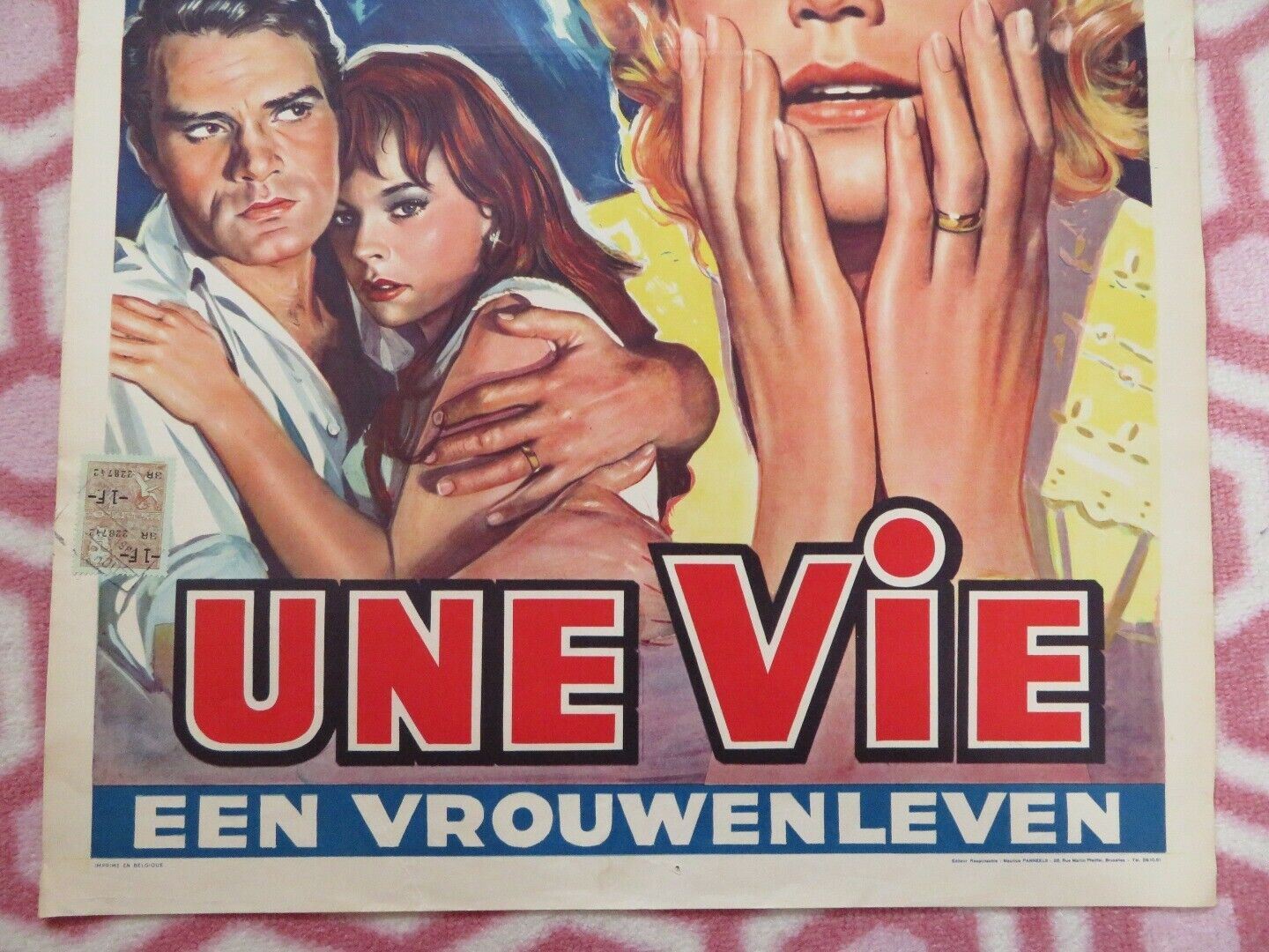 UNE VIE/One Life BELGIUM (22"x 14.5") POSTER MARIA SCHELL PASCALE PETIT 1958 Movie posters