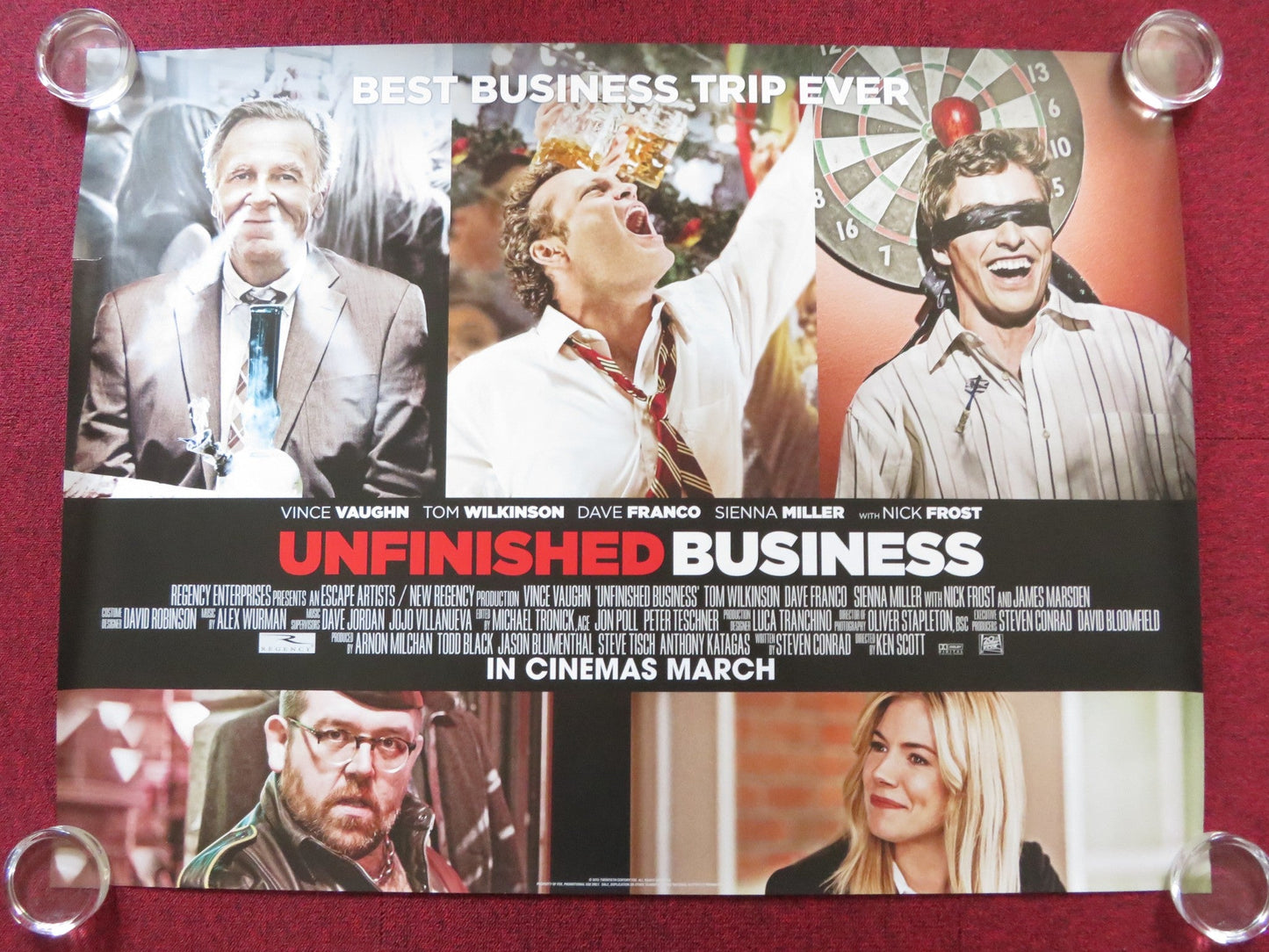 UNFINISHED BUSINESS UK QUAD (30"x 40") ROLLED POSTER VINCE VAUGHN 2015 Rendezvous Cinema Movie posters