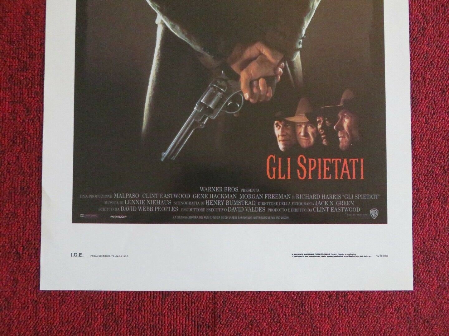 Unforgiven ITALIAN LOCANDINA (27.5"x13") POSTER CLINT EASTWOOD 1992 Rendezvous Cinema Movie posters