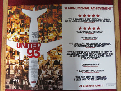 UNITED 93 - B UK QUAD (30"x 40") ROLLED POSTER J. J. JOHNSON GARY COMMOCK 2006 Rendezvous Cinema Movie posters