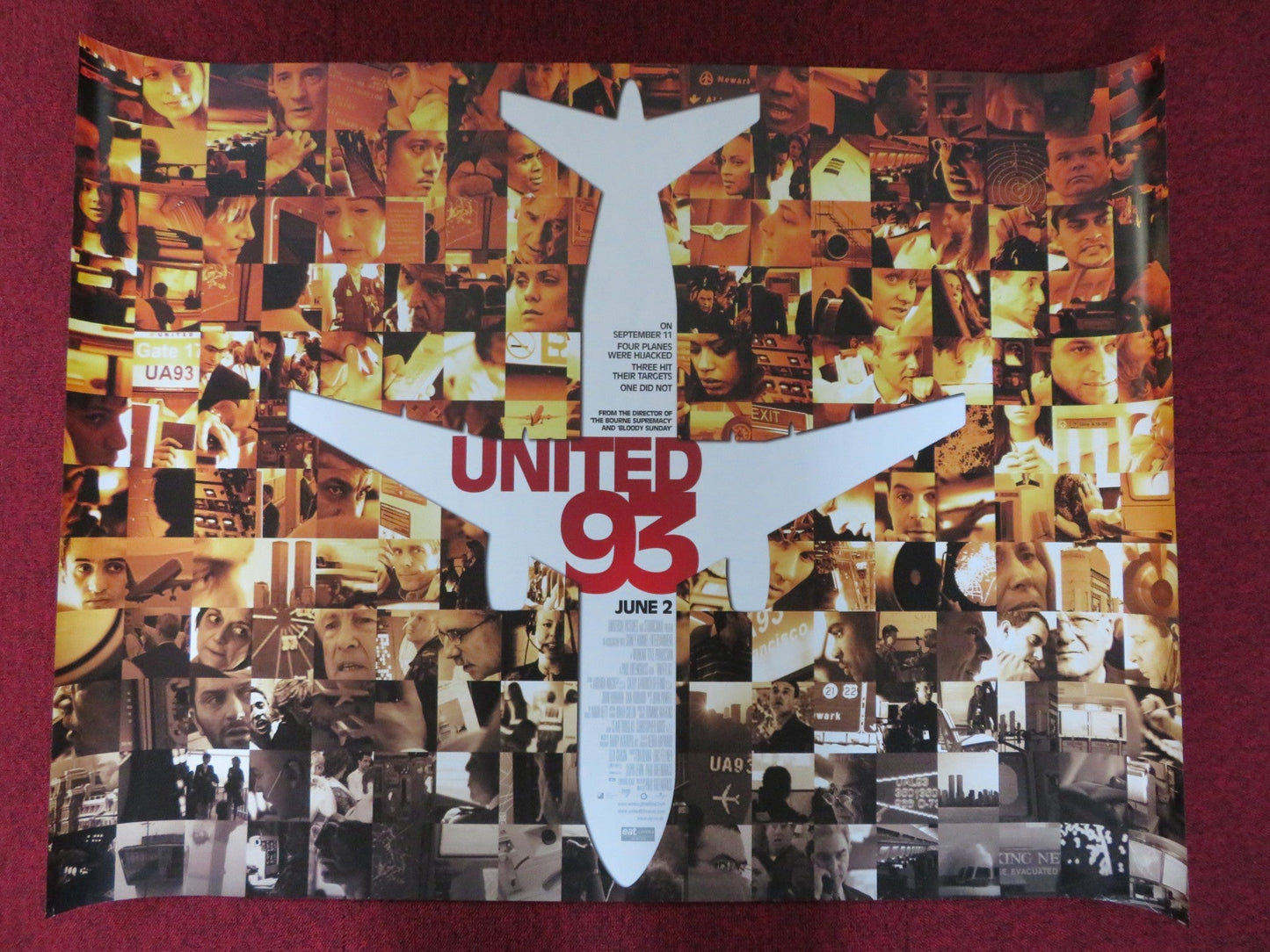 UNITED 93 UK QUAD (30"x 40") ROLLED POSTER J. J. JOHNSON GARY COMMOCK 2006 Rendezvous Cinema Movie posters
