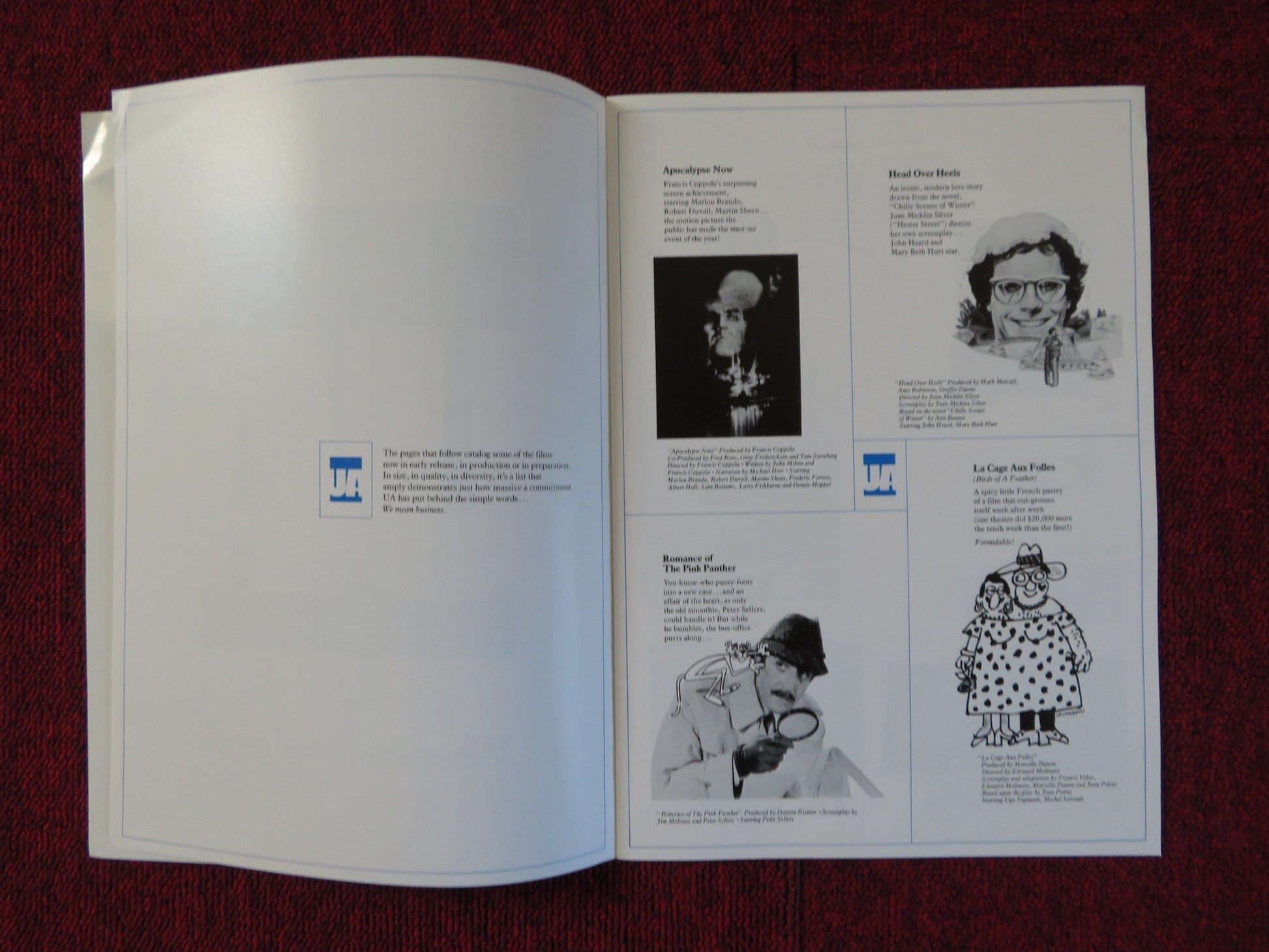 UNITED ARTISTS 60 ENTERTAINING YEARS 1979 MOVIE BROCHURE MGM LORIMAR Rendezvous Cinema Movie posters