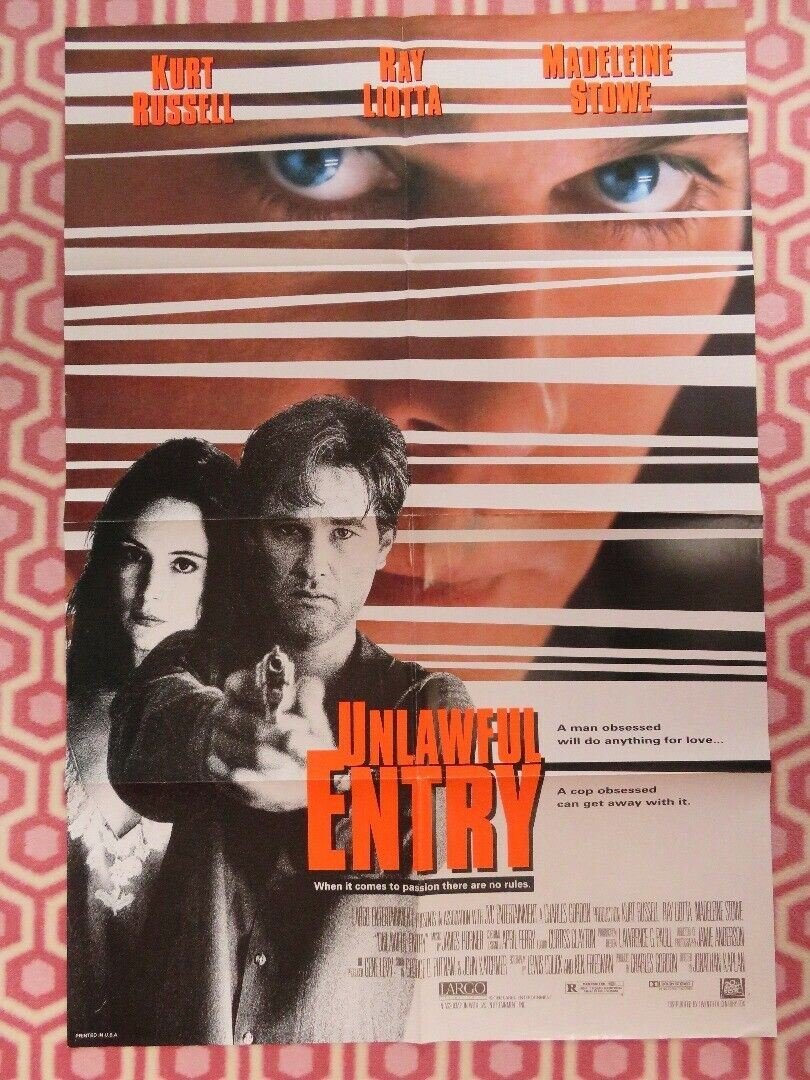 UNLAWFUL ENTRY ONE SHEET POSTER KURT RUSSEL RAY LIOTTA 1992 Movie posters