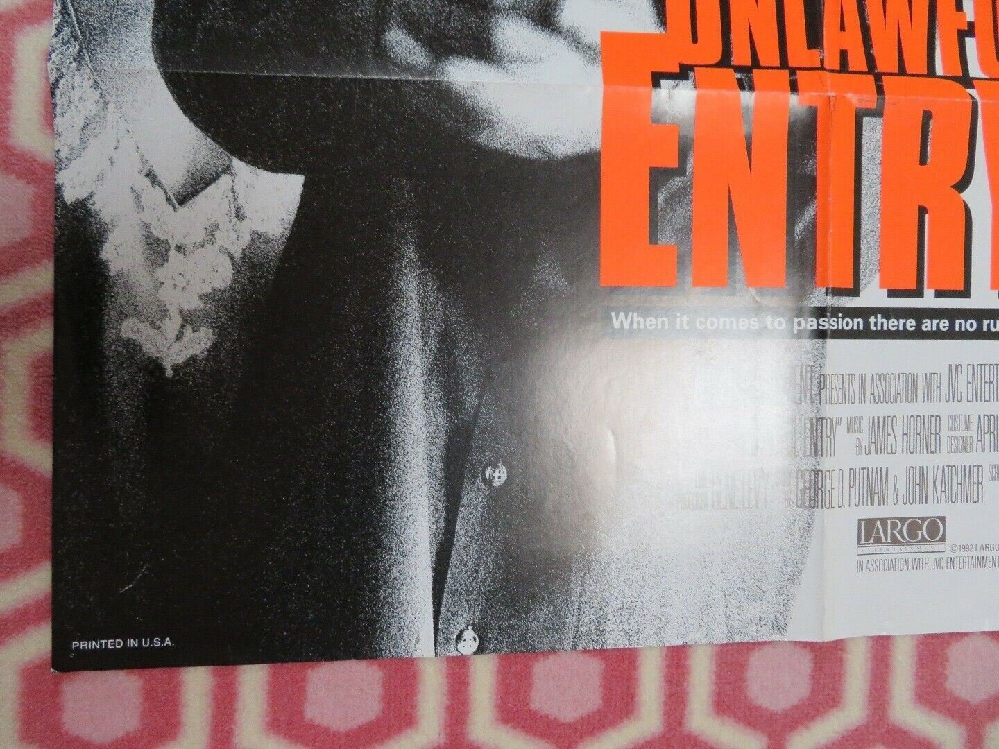 UNLAWFUL ENTRY ONE SHEET POSTER KURT RUSSEL RAY LIOTTA 1992 Movie posters