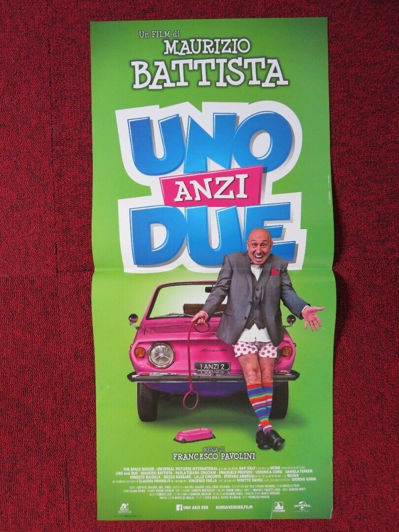 UNO ANZI DUE ITALIAN LOCANDINA (26.5"x12.5") POSTER MAURIZIO BATTISTA 2015 Movie posters