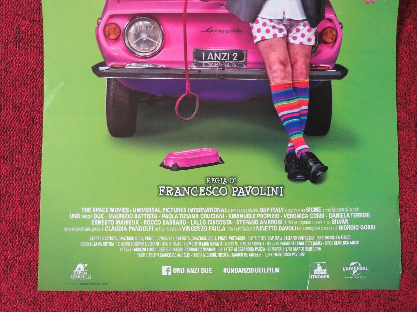 UNO ANZI DUE ITALIAN LOCANDINA (26.5"x12.5") POSTER MAURIZIO BATTISTA 2015 Movie posters