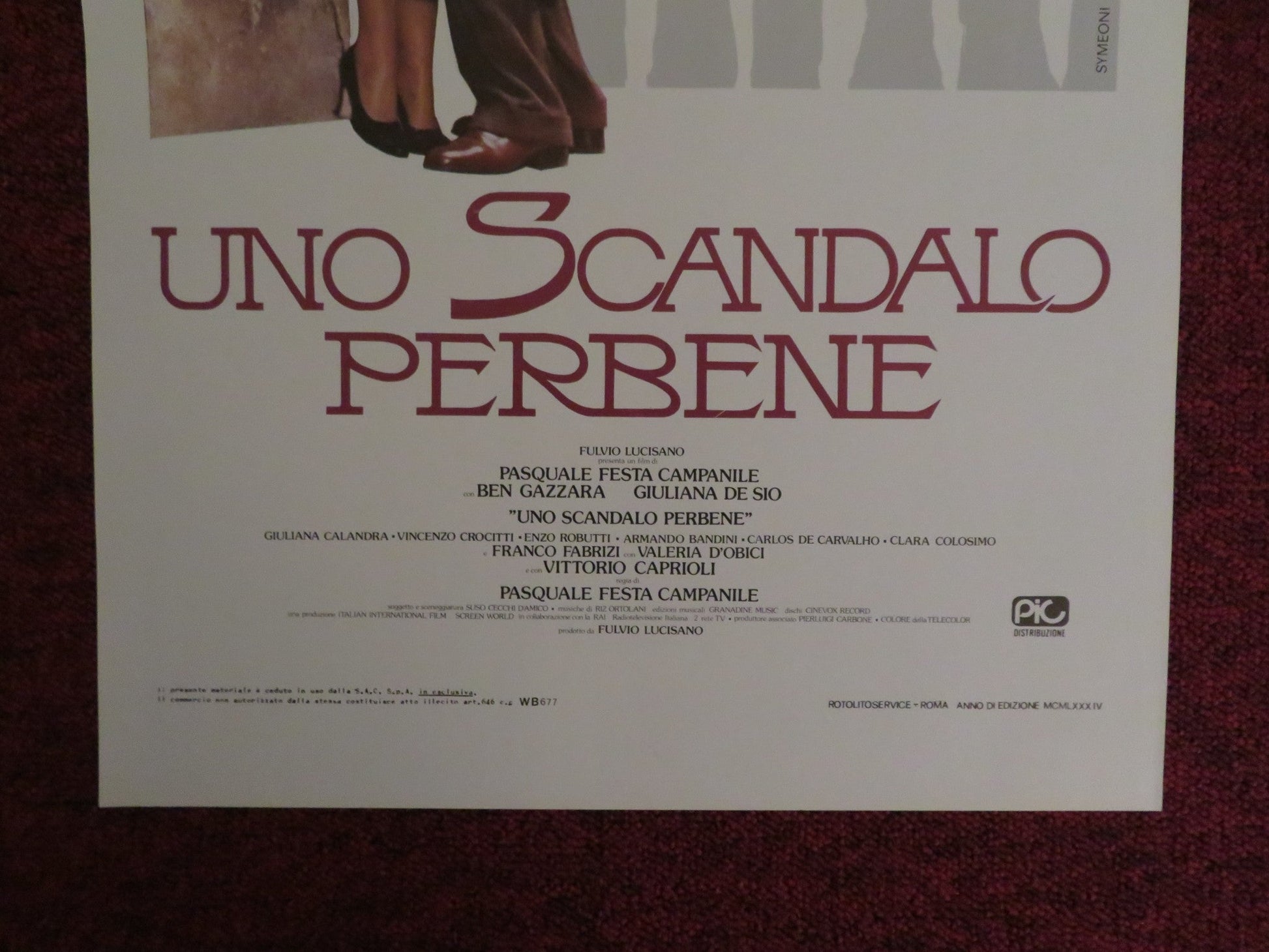 UNO SCANDALO PERBENE ITALIAN LOCANDINA POSTER BEN GAZZARA GIULIANA DE SIO 1984 Rendezvous Cinema Movie posters