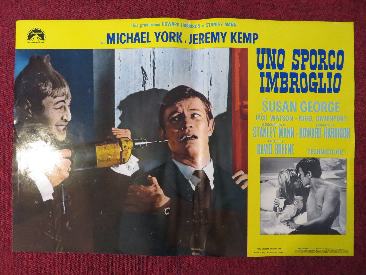 UNO SPORCO IMBROGLIO ITALIAN FOTOBUSTA POSTER MICHAEL YORK JEREMY KEMP 1968 Rendezvous Cinema Movie posters