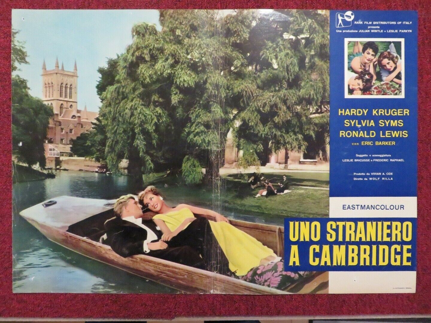 UNO STRANIERO A CAMBRIDGE / BATCHELOR OF HEARTS ITALIAN FOTOBUSTA POSTER 1958 Movie posters