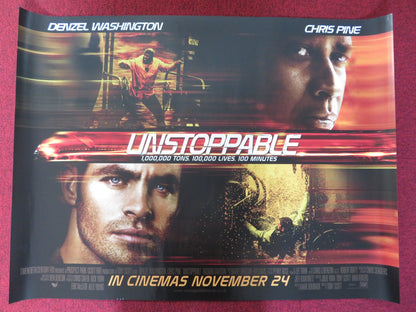 UNSTOPPABLE UK QUAD (30"x 40") ROLLED POSTER CHRIS PINE DENZEL WASHINGTON 2010 Rendezvous Cinema Movie posters
