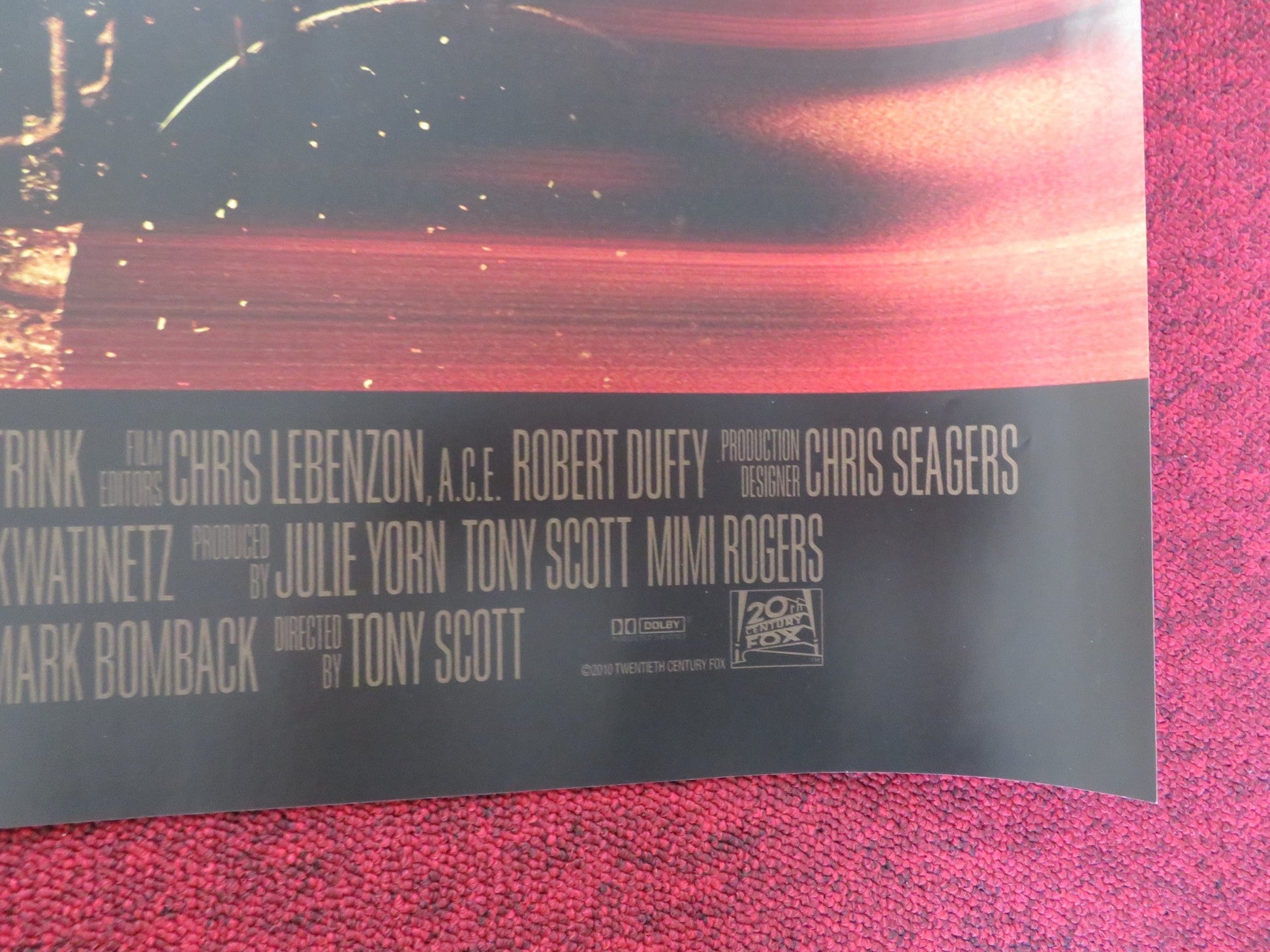 UNSTOPPABLE UK QUAD (30"x 40") ROLLED POSTER CHRIS PINE DENZEL WASHINGTON 2010 Rendezvous Cinema Movie posters