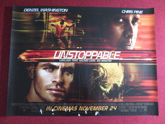UNSTOPPABLE UK QUAD (30"x 40") ROLLED POSTER DENZEL WASHINGTON CHRIS PINE 2010 Rendezvous Cinema Movie posters