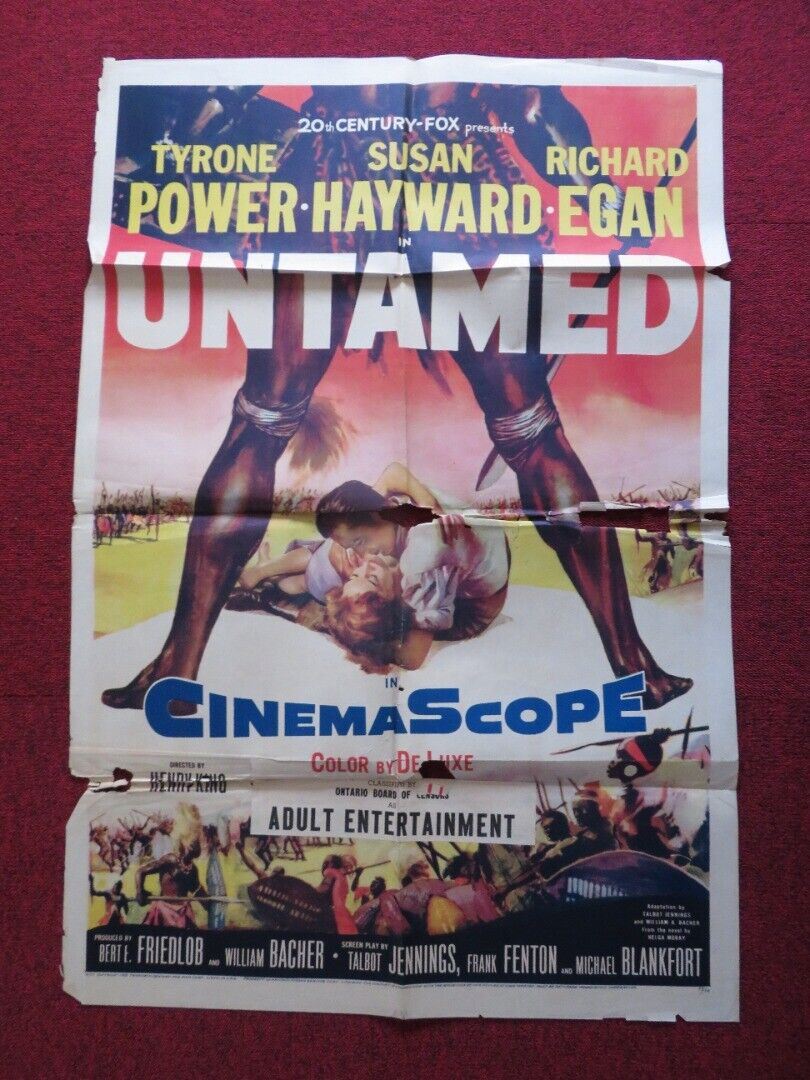 UNTAMED US ONE SHEET POSTER TYRONE POWER SUSAN HAYWARD 1955 Movie posters