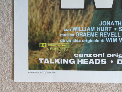 UNTIL THE END OF THE WORLD ITALIAN 2 FOGLIO POSTER WILLIAM HURT 1991 Rendezvous Cinema Movie posters