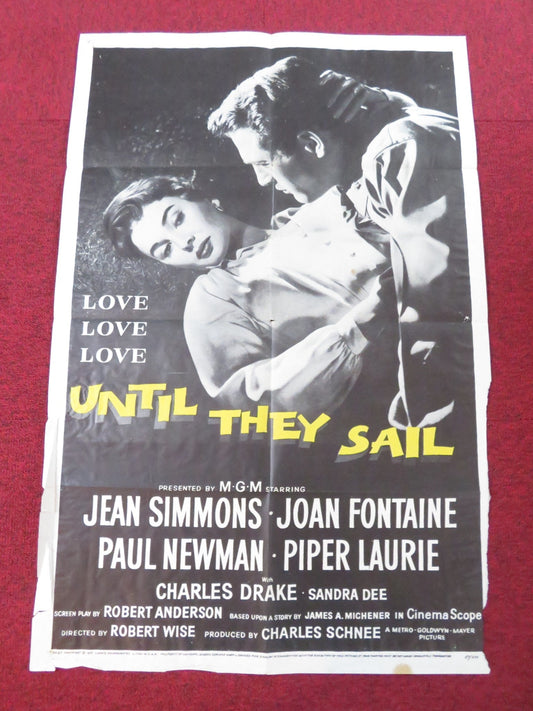 UNTIL THEY SAIL FOLDED US ONE SHEET POSTER JEAN SIMMONS JOAN FONTAINE 1957 Rendezvous Cinema Movie posters