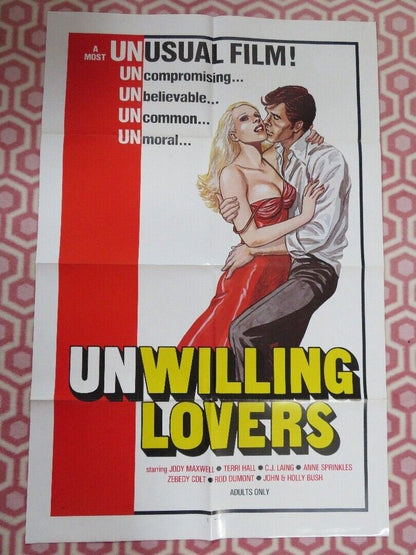 UNWILLING LOVERS ADULT FOLDED US ONE SHEET POSTER JODY MAXWELL TERRI HALL 1977 Movie posters